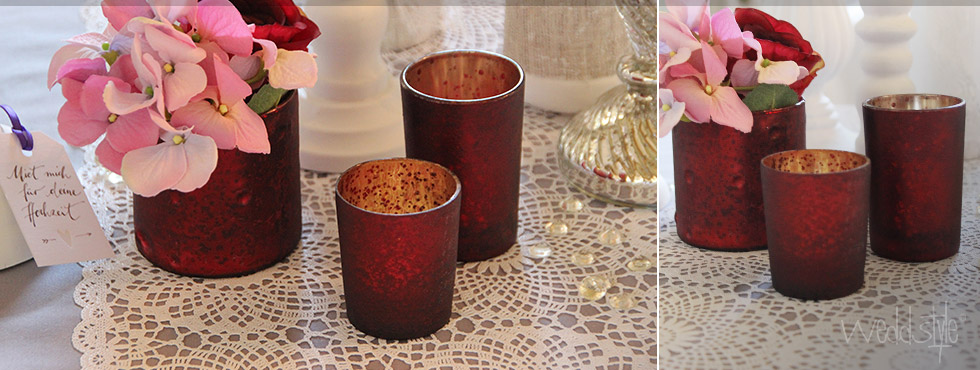 Teelicht in Rot für Deine Hochzeit mieten